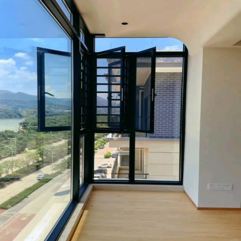 Strong and Sturdy Tempered Glass Casement Window with Thermal Insulation Performance 1.1W/ m2·K