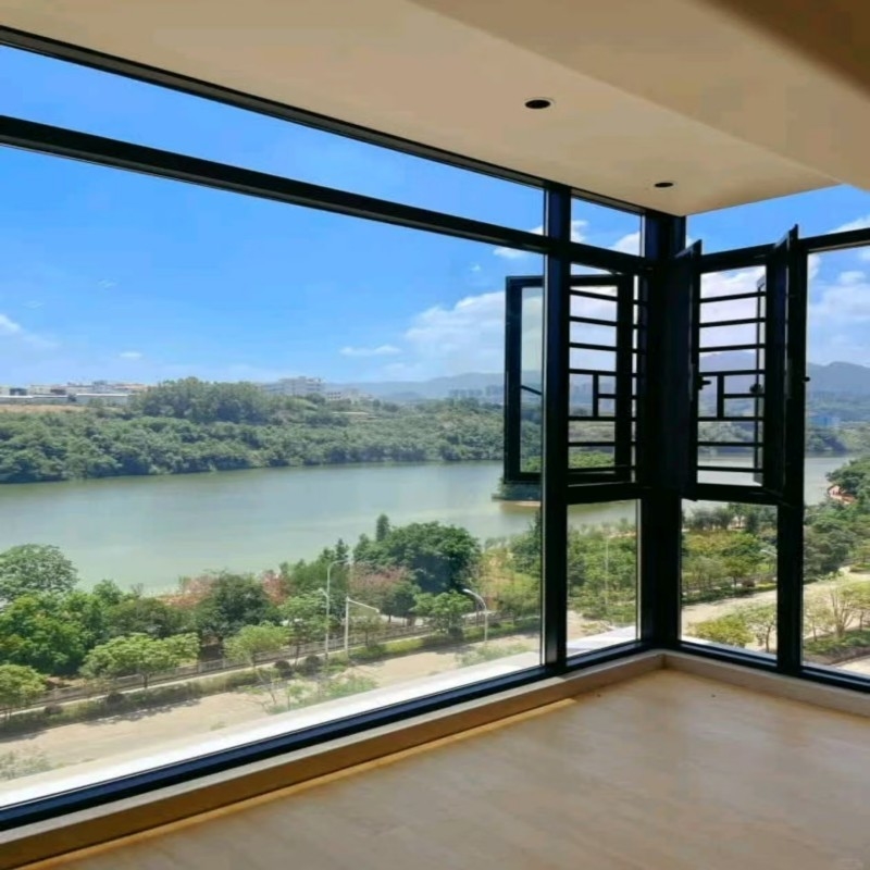 Strong and Sturdy Tempered Glass Casement Window with Thermal Insulation Performance 1.1W/ m2·K