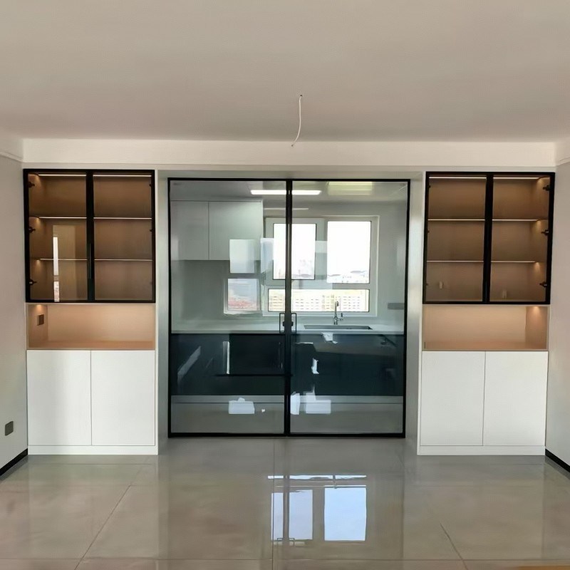 China Supplier Energy-Efficient Thermal Break Narrow Frame Aluminum Sliding Door with Double Glazed