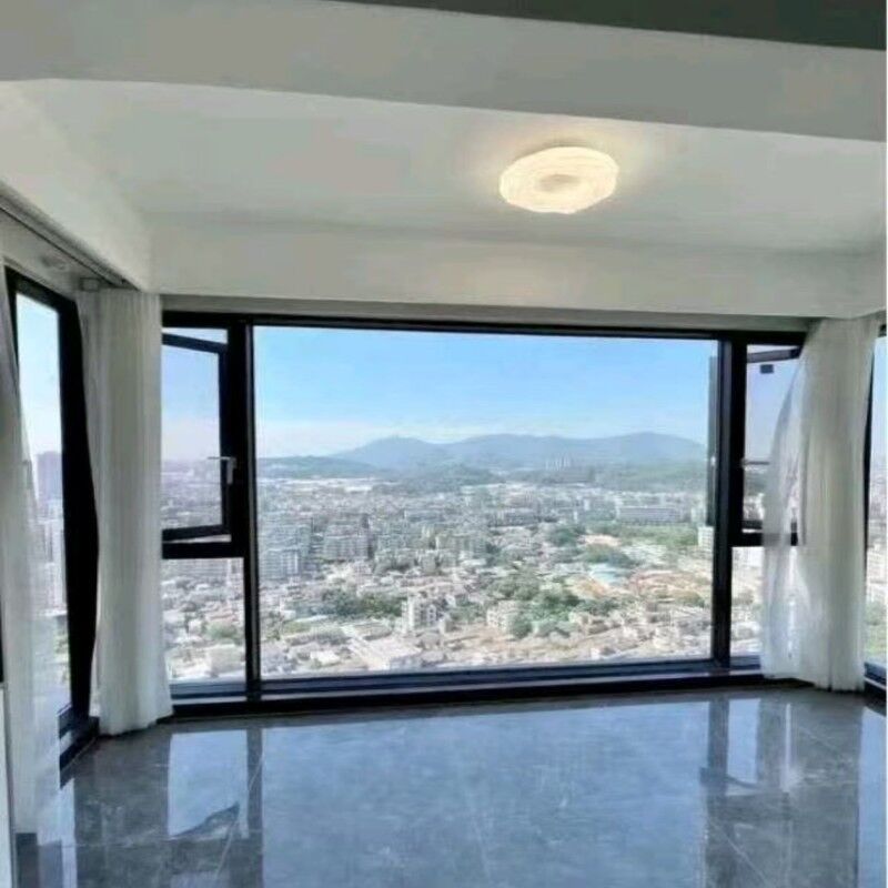 モダンなプロフェッショナルデザイン アルミガラス 防音窓 R型 衝突防止コーナー ベッドルーム スイングオープンスタイル